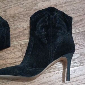 Women's Black Suede Ankle Boots